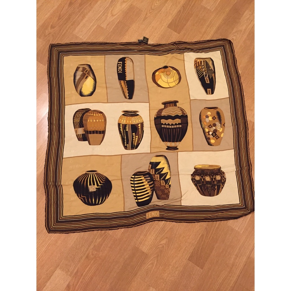 Fendi logo silk scarf